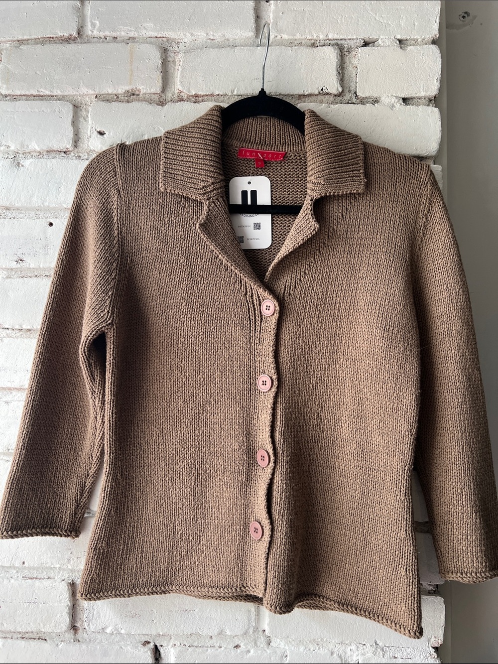 Classic Brown Collared Button-Front Cardigan Sweater